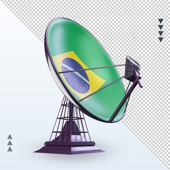 3d satélite bandeira do brasil renderizando vista esquerda
