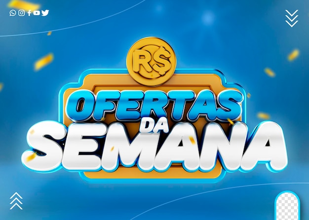 3d selo promoção da semana ofertas de supermercado mês janeiro super ofertas ofertas da semana