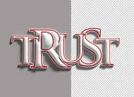 PSD grátis 3d trust lettering tipográfico ilustração 3d design