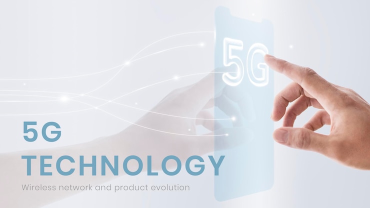 PSD grátis 5g modelo de tecnologia de comunicação psd apresentação futurista