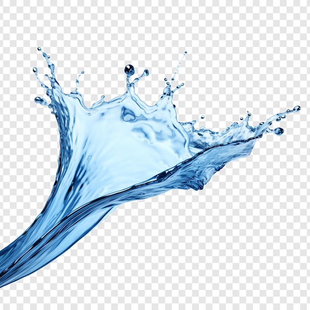 PSD grátis a água azul salpicando sozinha isolada em fundo transparente