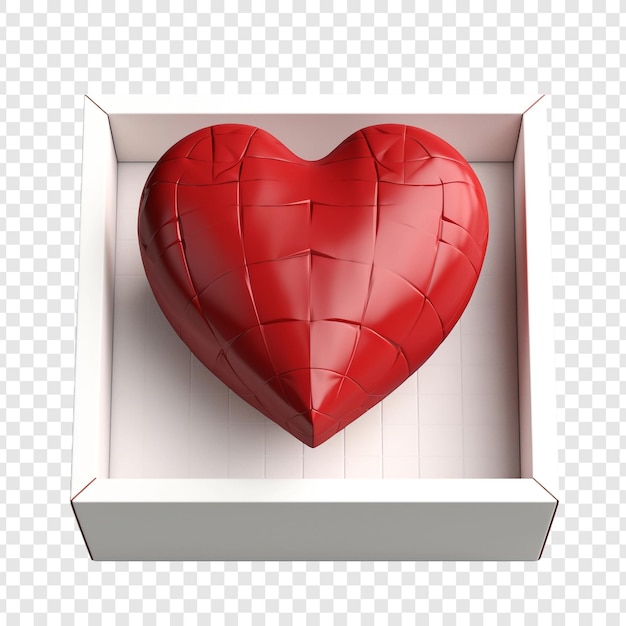 PSD grátis a caixa em forma de coração foi aberta isolada sobre um fundo transparente.
