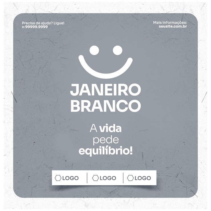 PSD grátis a campanha de janeiro branco nas redes sociais