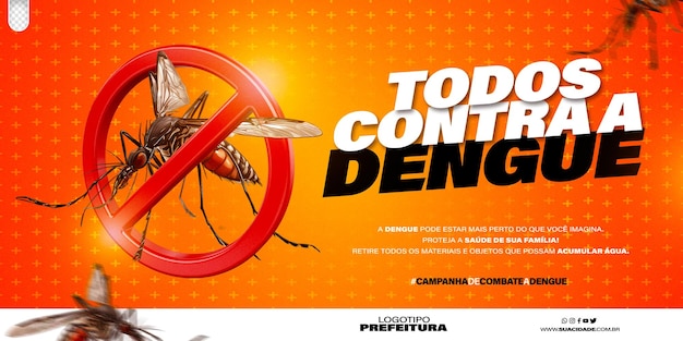 PSD grátis a campanha de prevenção da dengue e da epidemia de doenças de mosquitos