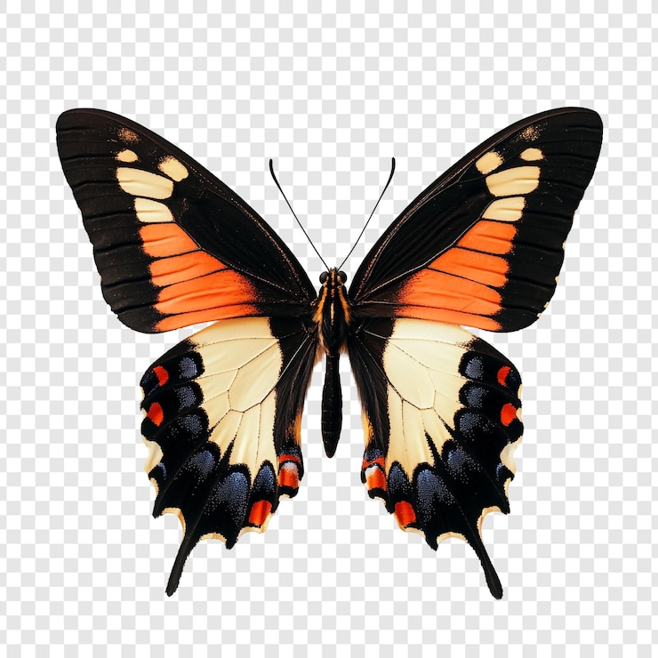 PSD grátis a espetacular borboleta laranja e preta
