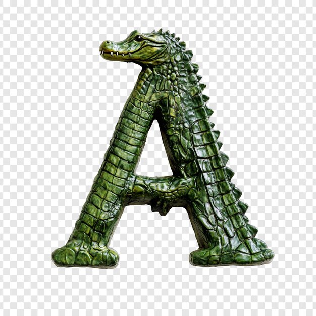 A letra A do alfabeto do crocodilo Um design único e criativo
