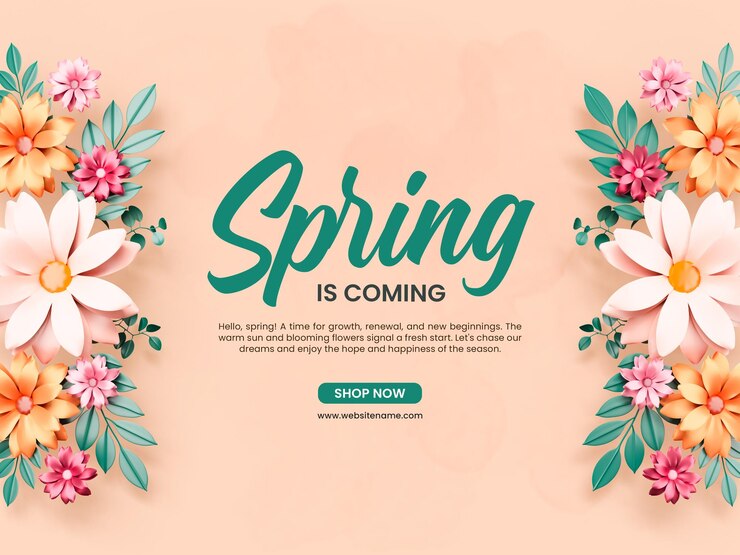PSD grátis a primavera está chegando modelo de banner de mídia social