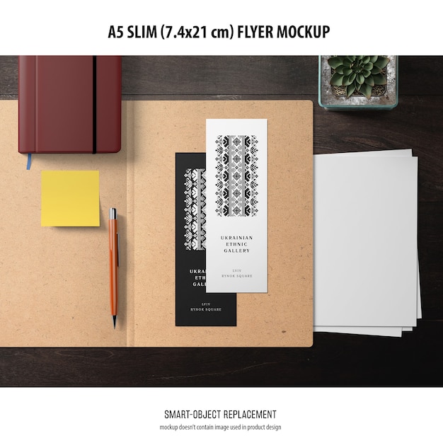 A5 slim flyer mockup