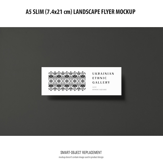 PSD grátis a5 slim landscape flyer mockup
