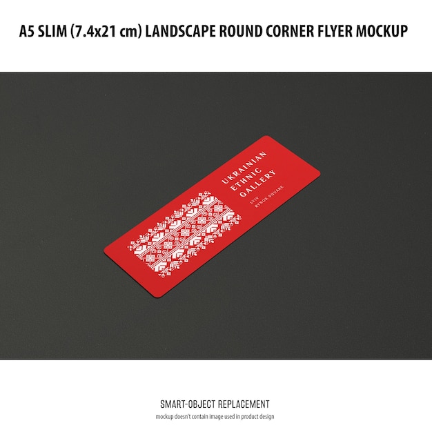 PSD grátis a5 slim landscape flyer mockup