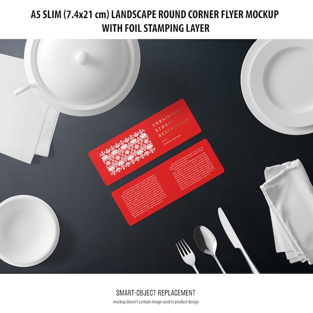 A5 slim landscape flyer mockup