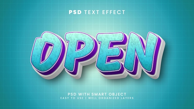 Abra o efeito de texto editável com estilo de texto simples e moderno