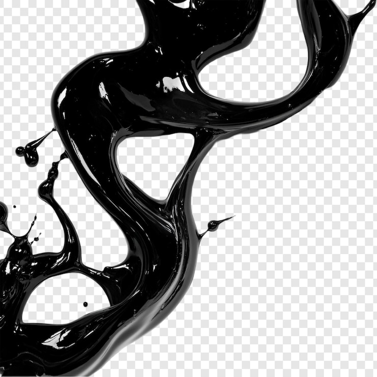 PSD grátis abstract black liquid splash uma renderização 3d dinâmica