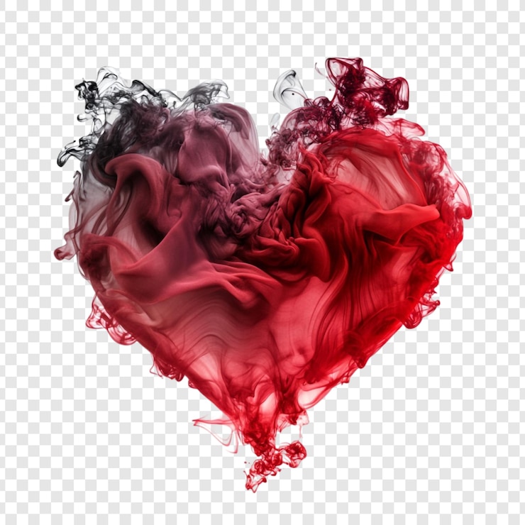 PSD grátis abstract red ink heart uma sinfonia giratória de paixão e romance