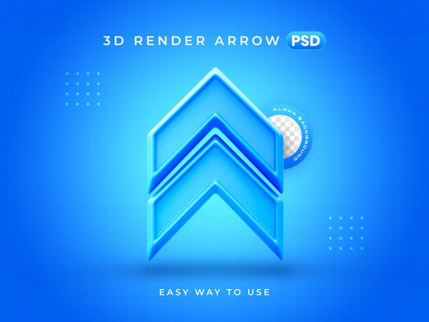 Abstracto Ícone de seta para cima Ilustração de renderização 3D