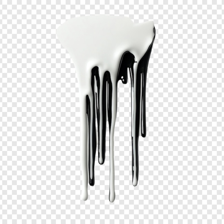 PSD grátis abstracto pintura a gotejar em preto e branco