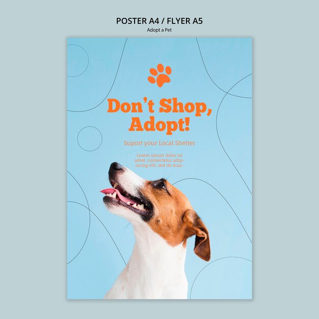 Adotar um modelo de cartaz de animais de estimação