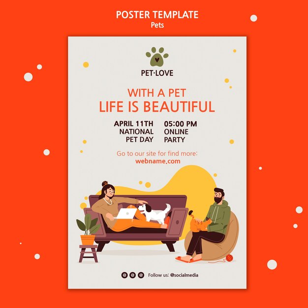Adotar um modelo de cartaz de animais de estimação