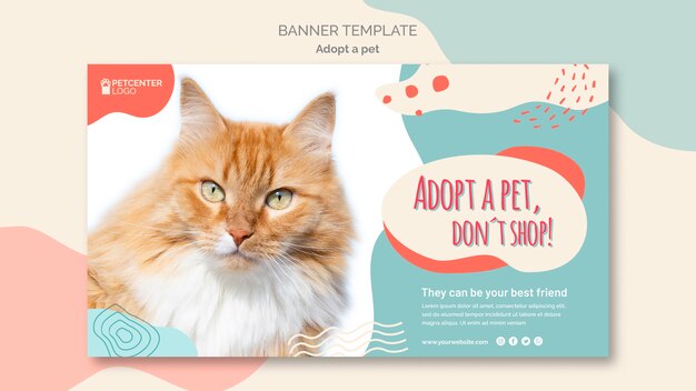 Adote um estilo de modelo de banner para animais de estimação