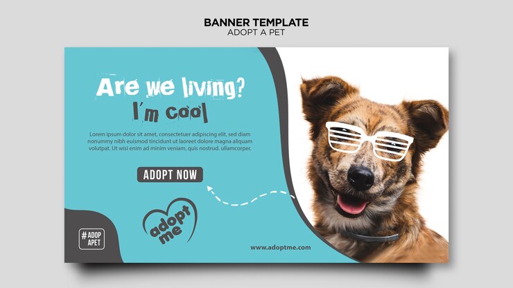PSD grátis adote um modelo de banner para cães