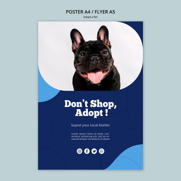Adote um modelo de folheto para animais de estimação