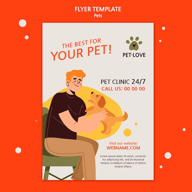 Adote um modelo de panfleto para animais de estimação
