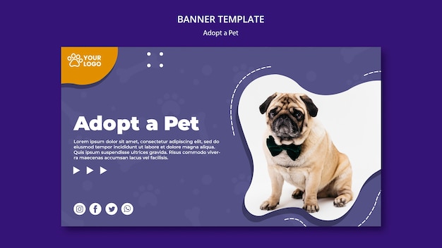 Adote um tema de banner para animais de estimação