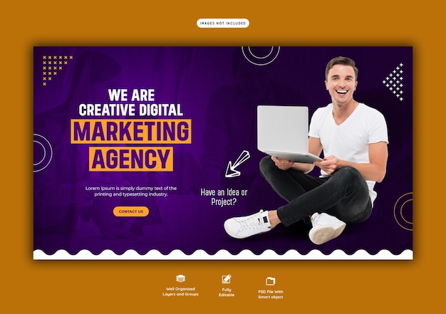 PSD grátis agência de marketing digital e modelo de banner da web corporativo