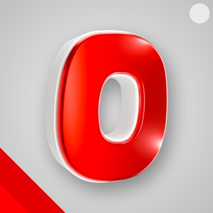 PSD grátis alfabeto vermelho brilhante com letra branca 3d o