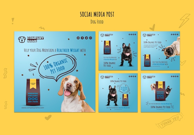 Alimentos orgânicos para animais nas redes sociais