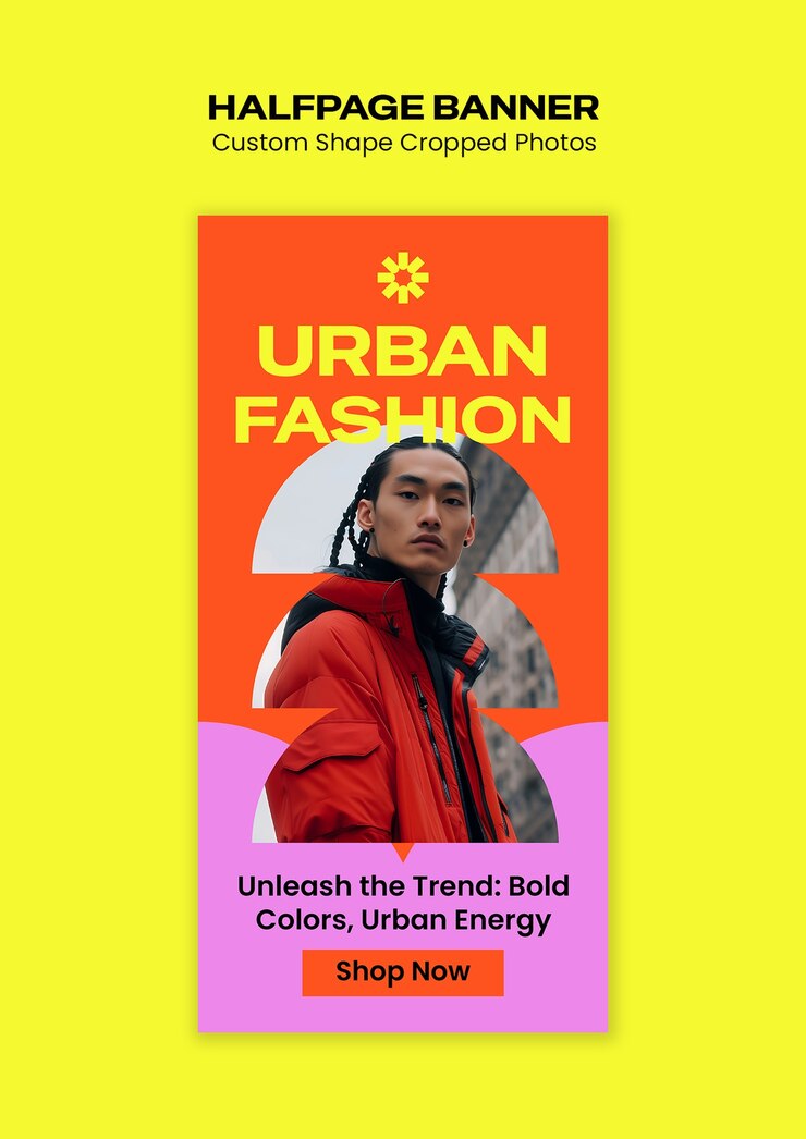 PSD grátis anúncio de moda urbana com cores ousadas