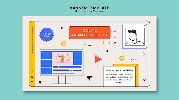 Aprenda modelo de banner de animação
