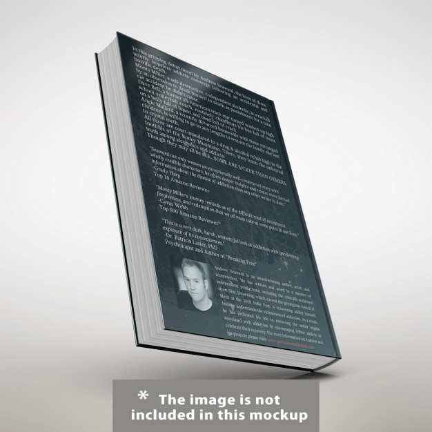 PSD grátis apresentação da capa do livro realista