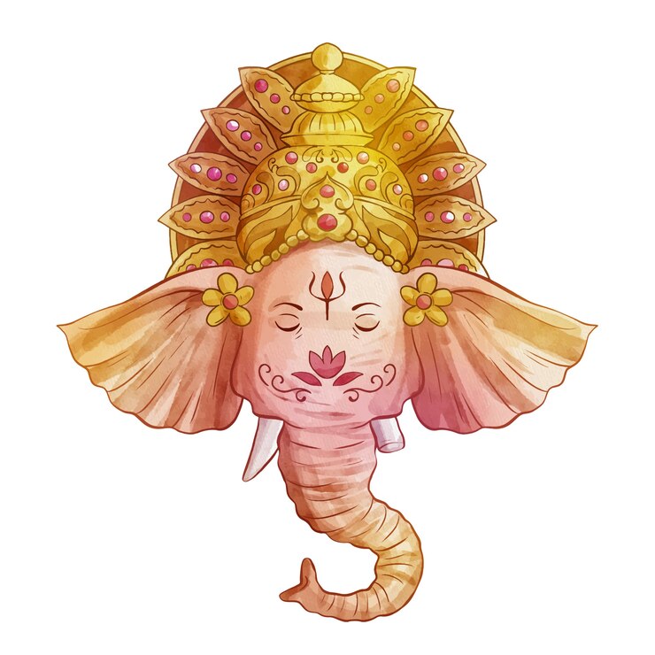PSD grátis aquarela ganesh isolado