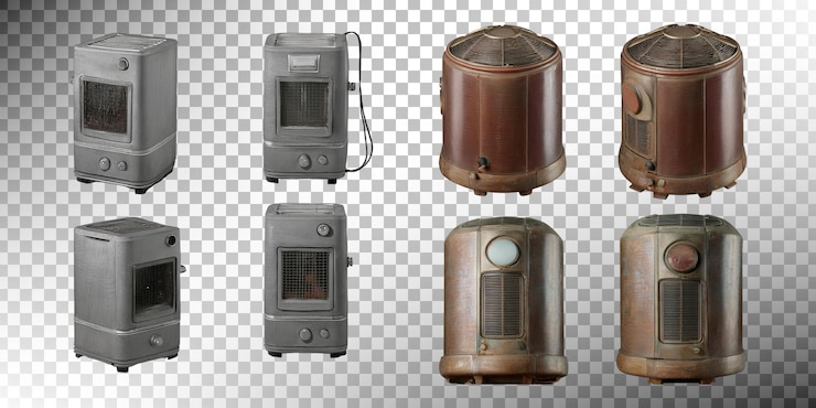 PSD grátis aquecedores vintage para decoração de casa retrô