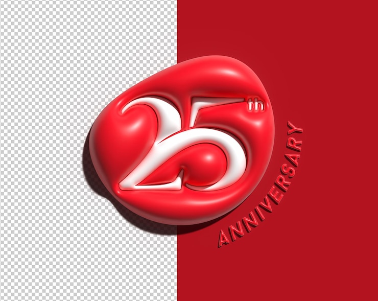 PSD grátis arquivo psd transparente de celebração do 25º aniversário de 25 anos.