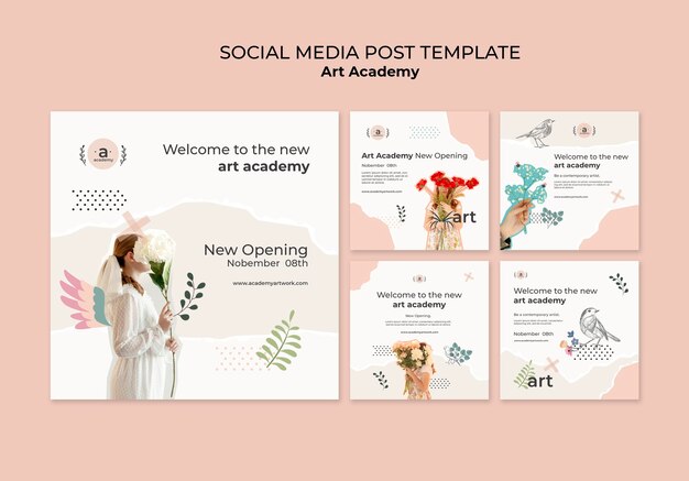 Art Academy abrindo postagem nas redes sociais