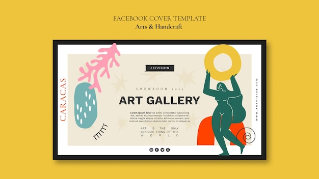 Arte de design plano e capa de facebook de artesanato