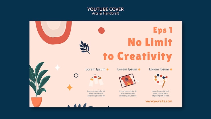 PSD grátis artes e artesanato capa do youtube