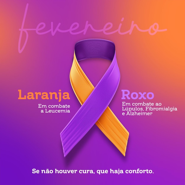 As redes sociais alimentam a campanha de fevereiro laranja e roxo.