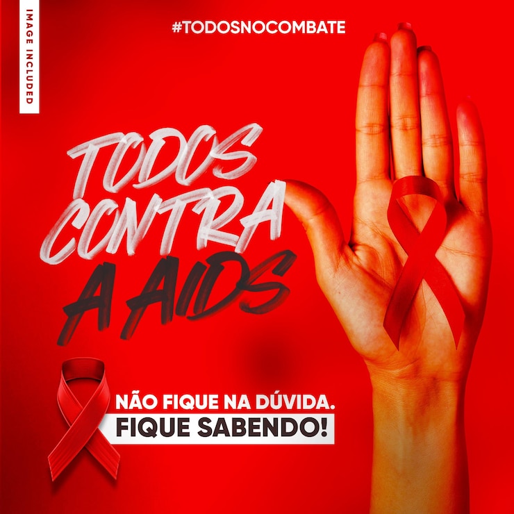 PSD grátis as redes sociais alimentam o dia mundial da aids a todos os que estão na luta