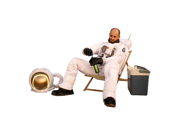 Astronauta vestindo traje espacial