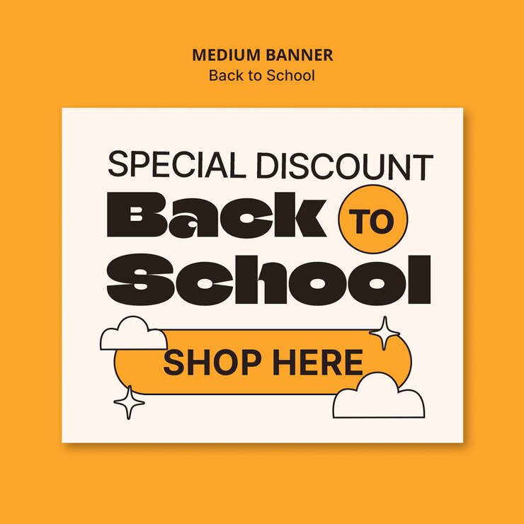 PSD grátis back to school special discount banner