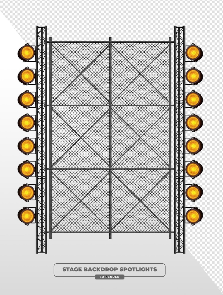PSD grátis backdrop de palco com spotlights renderização 3d