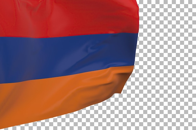 Bandeira da armênia isolada. bandeira ondulante. bandeira nacional da armênia