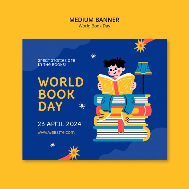 Bandeira de celebração do Dia Mundial do Livro