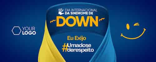 PSD grátis bandeira de mídia social celebração do dia mundial da síndrome de down