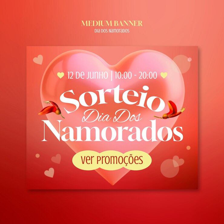 PSD grátis bandeira de presente para o dia dos namorados