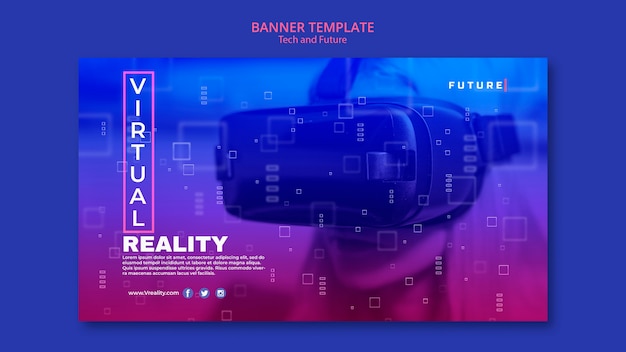 Bandeira de tecnologia e conceito futuro