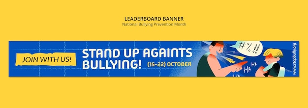 PSD grátis bandeira do dia mundial da prevenção do bullying